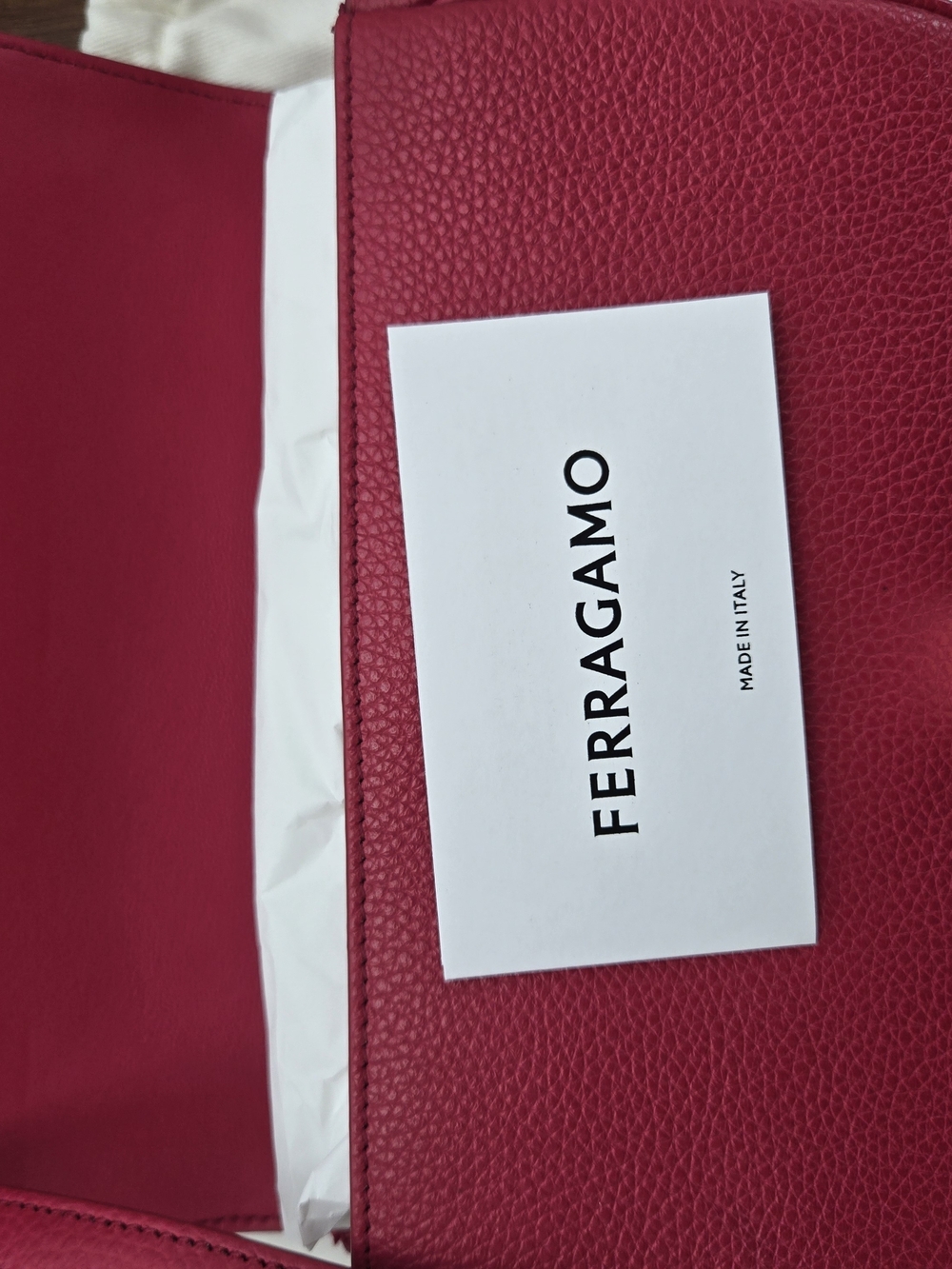 Salvatore Ferragamo Berry Pink Pebbled Leather Crossbody with Gold Hardware - Picture 6 of 8